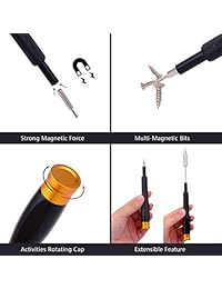 TOOLPLUS Juego de destornilladores de precisión, Kit de herramientas de reparación magnética, kit de destornillador de repuesto para batería móvil, kit de reparación con cubierta portátil para teléfono, PC y dispositivos electrónicos