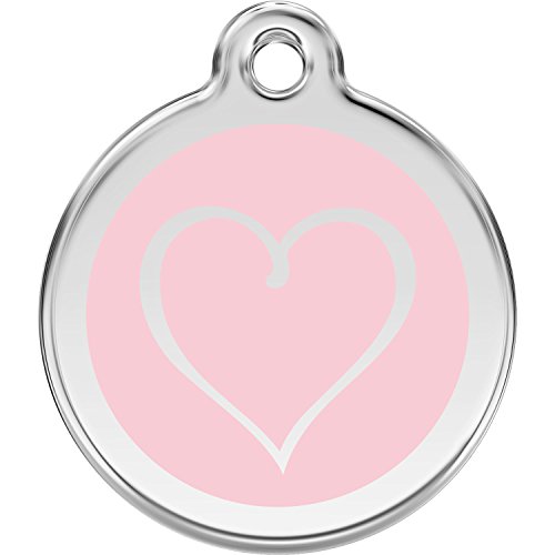 Red Dingo Personalized Tribal Heart Pet ID Dog Tag (Small Pink)
