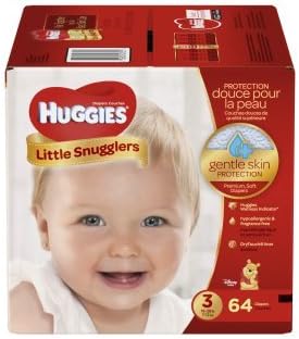 Branded HUGGIES Little Snugglers Diapers, Size 3, 64 Diapers , Weight 16-28lbs - Branded Diapers with fast delivery (Soft and Comfortable for Babies)