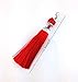 yueton 12pcs Colorful Lobster Clasp Bead Charms Silky Tassels DIY Key Chain Jewelry Accessory