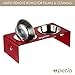Petlo Raised Pet Feeder Bowls - Elevated Red Acrylic Feeding Stand with Two Stainless Steel Food and Water Bowls for Dogs and Cats