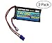 Common Sense RC (2 Pack) Lectron Pro 7.4V 1350mAh 25C Lipo Battery with EC2 Connector for HobbyZone Delta Ray and Firebird Stratos