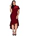 LALAGEN Women's Short Sleeves Plus Size Bodycon Mermaid Cocktail Dress Burgundy XL