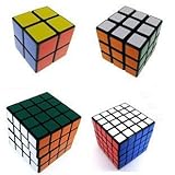 Shengshou Black Cube Puzzle Bundle Pack,2x2x2,3x3x3,4x4x4,5x5x5 Set, Speed Cube Collection