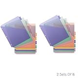 Poly Index Dividers, Double Pocket, 8-Tab, 8-1/2