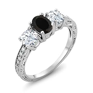 Black stone rings for women sterling silver jewelry zoe