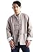 Idopy Men`s Chinese Traditional Linen Cotton Tai Chi Kung Fu Mandarin Collar Frog-Button Shirt Beige Asian M US XS
