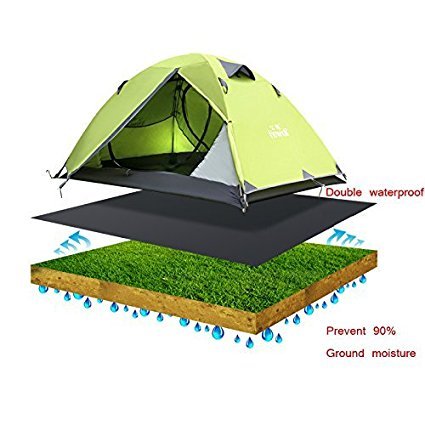 E-Bro Portable Black Color Thick Oxford Cloth Tent Footprint Waterproof Sleeping Pads for Camping Hiking Backpacking Picnic Shelter Shade Canopy Outdoor Activities (Small)