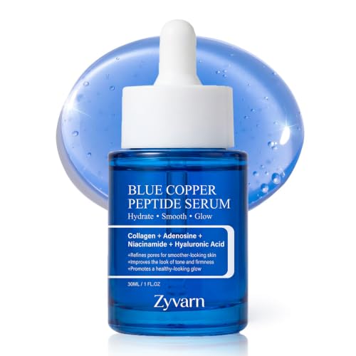 Copper Peptide Serum for Face - 0.5% GHK-Cu & 0.25% Bakuchiol Hydration - Gentle 0.00 Irritation AM/PM Skincare for Glass Skin Glow & Fine Lines, 65g