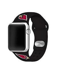 Affinity Bands Arizona Cardinals Correa de silicona deportiva compatible con Apple Watch   negro   NFL correa de reloj