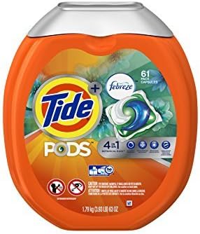 Tide PODS 4 in 1 HE Turbo Laundry Detergent Pacs, Botanical Rain Scent, 61 Count Tub - Pack of 4