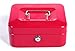 Jssmst Locking Medium Steel Cash Box with Money Tray,Lock Box,Red