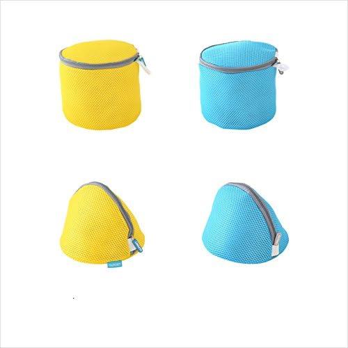 YingKu Zipped Laundry Machine Washing Lingerie Bra Bags Net Mesh Socks Underwear Wash bag (Triangle Shape, Blue)