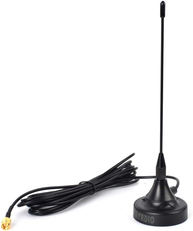 TWAYRDIO Magent Mount SMA-Male Antenna, 6 inches UHF 400-470Mhz Two Way Radio Antenna for Yaesu VX-3R FT-60R Walkie Talkie