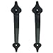 LWZH Metal Gate Door House Hinge Handle Set, Decorative Garage Door Carriage Accents Door Hardware Black 2 Handles 4 Hinges, Screws Included