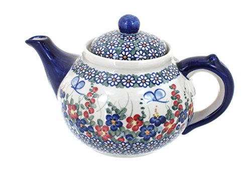 Polish Pottery Garden Butterfly Teapot