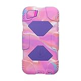 Aceguarder iPhone 6s Case New Silicone Rubber Full Body Protection [Shockproof] [Impact Resistant] Tough Armor Cover with Screen Protector Kickstand for iPhone 6 (2014) / 6s (2015)-(Pink Camo/Purple)