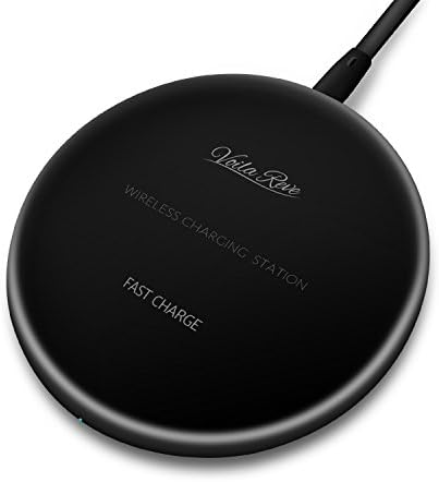 Wireless Charger, Ultra Slim 5W Standard QI Wireless Charging Pad for iPhone X 8 8 Plus, 10W Fast Wireless Charge for Samsung Galaxy S9 S9 Plus S8 S8 Plus S7 and All Qi-Enabled Phones Black