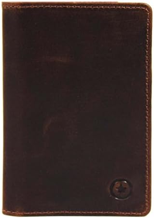 RFID Blocking Travel Passport Holder Cover Slim ID Card Case By Aaron Leather (Walnut Brown)