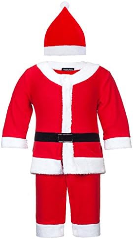 Adoy Kids Santa Romper Costume with Hat For Infant and Toddler Christmas Costumes (90(12-18Month), Red boy)
