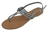 The Bay Womens Roman Gladiator Sandals Flats Thongs Shoes W/Metal Trim