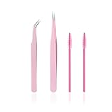 KLDKUST Stainless Steel Eyelash Extension Tweezers
