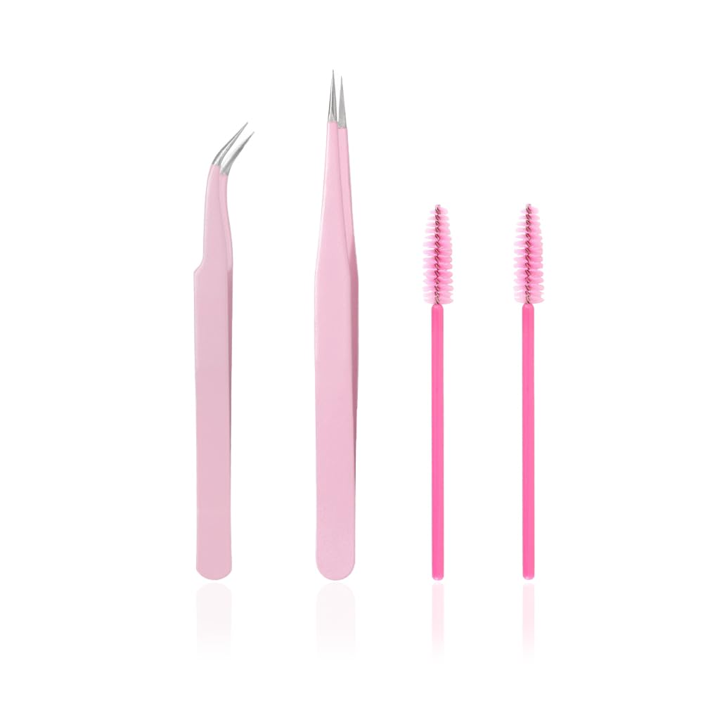 KLDKUST Stainless Steel Eyelash Extension Tweezers