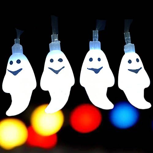 Christmas Decoration Ghost String Lights Patio Lawn Garden Party and Holiday Decorations Themed Lights Waterproof 30 Leds 18ft (White)