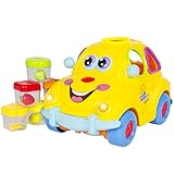 Best Choice Products Kids Electric Car Toy with Flashing Front & Back Lights and Music, Bump and Go, Shape Sorter