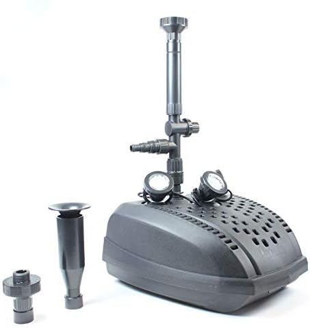 Swell UK Inpond All in One 5000 with LED Lights - Premium Pump with UV Clarifier & Fully Submersible, Black, With Lights