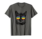 Funny Cat Gay Pride LGBT Rainbow Sunglasses Shirt