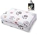 Allisandro 350 GSM-Super Soft and Premium Fuzzy Flannel Fleece Pet Dog Blanket, The Cute Print Design Washable Fluffy Blanket for Puppy Cat Kitten Indoor Outdoor, White, 32 x 24 Inches