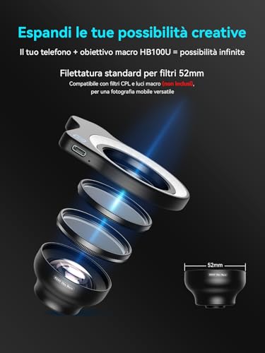 Apexel Macro Lens for Smartphone,100mm Macro Lens for iPhone,Samsung Galaxy,Huawei and Most Smartphones