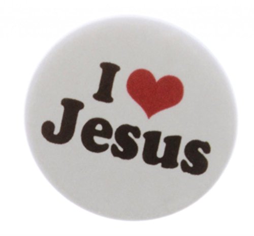 A&T Designs Unisex - I Love Jesus 1.25" Pinback Button Pin (heart)