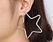 DIB Stainless Steel Star Hoop Earrings Large Shaped High Polished Dangle Earrings for Women Silver 62mm