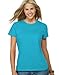 Hanes Ladies' 4.5 oz, 100% Ringspun Cotton nano-T T-Shirt 2XL AQUATIC BLUE
