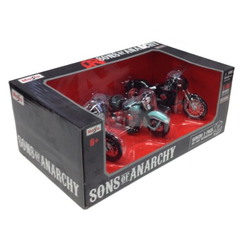 Maisto Die Cast Sons of Anarchy Harley Davidson Motorcycle 3Piece Set
