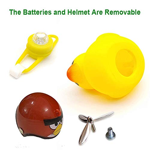 SwetLao Duck Bike Bell, Rubber Duck Bicycle Horn with LED Light and