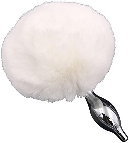 Leosi White Faux Rabbit Tail Stainless Steel Fun Plug Romance Games Play Party Toy Love Gift for High Happy (Style 6, Big Tail,Diameter:11CM/4.33IN)