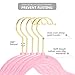 MIZGI Premium Kids Velvet Hangers (Pack of 50) with Gold Hooks,Space Saving Ultra Thin,Non Slip Hangers use for Children's Skirt Dress Pants,Clothes Hangers by (Pink)