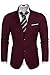 Coofandy Men's Casual Dress Suit Slim Fit Stylish Blazer Coats Jackets, Size Small, Wine Red
