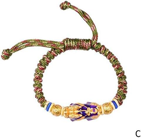 JOAN DOMINGUEZ Dragon Knot Color Tide Male Bracelet Army Fan Outdoor Hand Rope Pure Copper Color Plating Hand-Woven