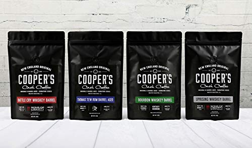 Single-Malt Whiskey Barrel Aged Coffee - Ground - Single Origin Sumatra Coffee Beans Aged in Stout Whiskey Barrels - UPRISING- 12 oz Bag