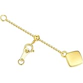 DUGISOWE 18k Yellow Gold 1"/2"/3"/4"/5"/6" Adjustable Necklace Extender Chain, 18k Gold Adjustable Necklace Extender Bracelet Anklet Extension Chain, Adjustable Bracelet Extender 18k Gold