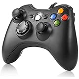 Game Controller,Rottay USB Game Controller Wired Gaming Gamepad with Shoulders Buttons Joypad for Microsoft Xbox 360 &amp; Windows PC (Black)