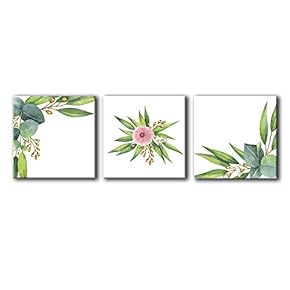 3 Panel Green Plants Painting Wall Bedroom Living...