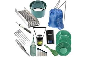 SLUICE MONKEY 22pc Gold Panning Kit 12" 10" 8" Green Gold Pans Mini Sluice Box & Gold Recovery