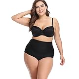 CENG MAU Women Vintage Retro Brazilian Ruched Butt High Waisted Bathing Bikini Bottoms