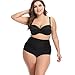 CENG MAU Women Vintage Retro Brazilian Ruched Butt High Waisted Bathing Bikini Bottoms