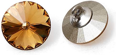 ButtonAustria Crystal 1122 Rivoli Button 11mm Light Colorado Topaz by 2pcs